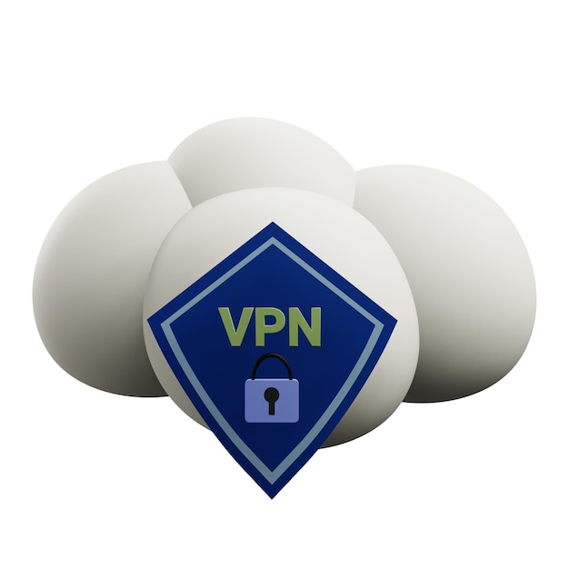 PSD 3d-abbildung des vpn-symbols