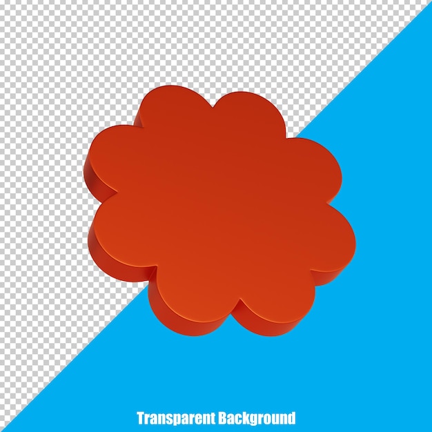 3D Abstract Rounded Shape with Realistic Appearance on Transparent Background