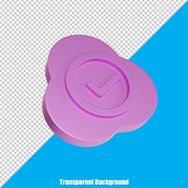 3D abstrakte abgerundete Form mit realistischem Aussehen auf transparentem Hintergrund