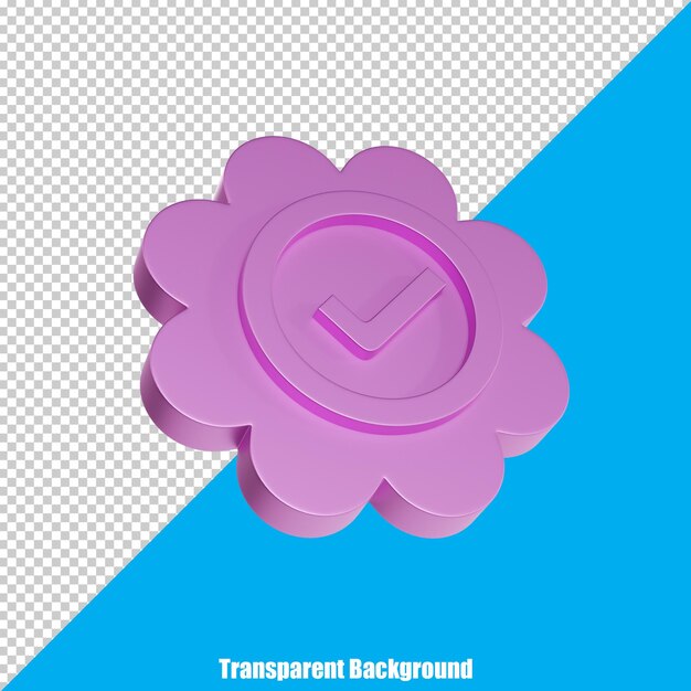 3D abstrakte abgerundete Form mit realistischem Aussehen auf transparentem Hintergrund