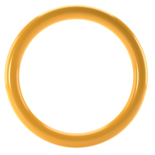 PSD 3d-abstrakte form gold metall dünner donut geometrisches element realistisch glänzend goldene farbe luxuriöse vorlage dekoratives design-illustration minimalistisches objekt-mockup isoliert transparent png