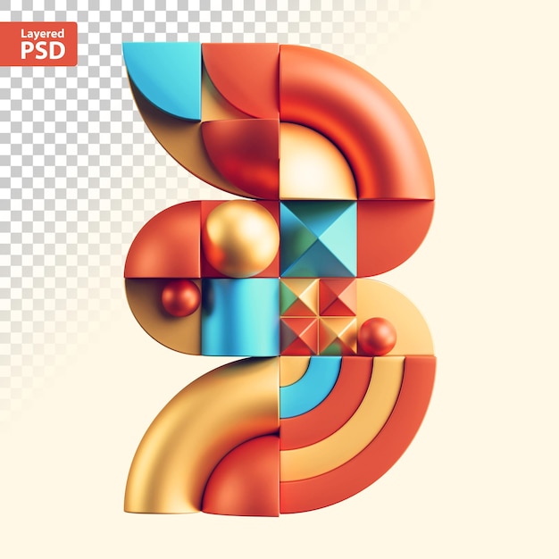 3D abstrakte geometrische Zahlen