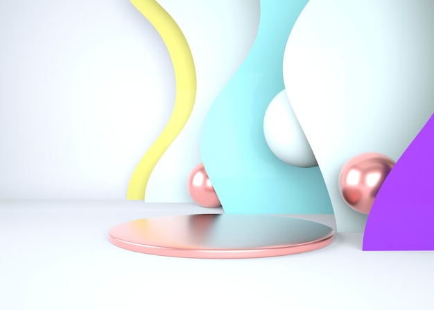 3D-abstrakter Hintergrund, Mock-up-Szenengeometrie-Formpodium für Produktpräsentation, 3D-Darstellung.