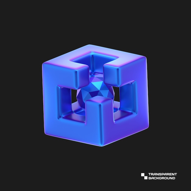 3D ABSTRAKTER LILA METALLOBJEKT-Renderer
