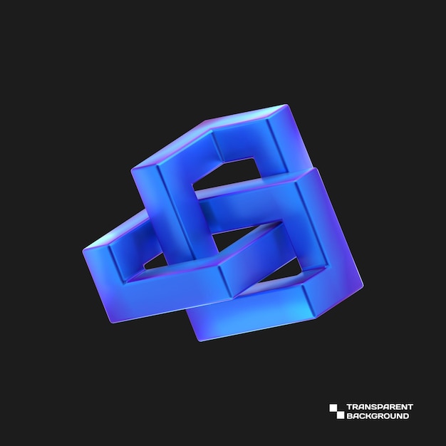 3D ABSTRAKTER LILA METALLOBJEKT-Renderer