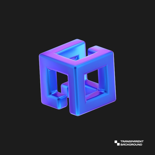 3D ABSTRAKTER LILA METALLOBJEKT-Renderer