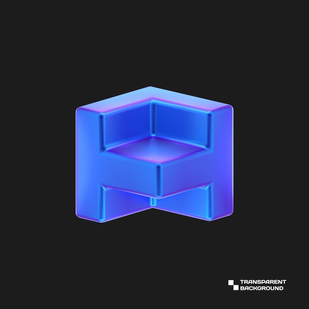 3D ABSTRAKTER LILA METALLOBJEKT-Renderer