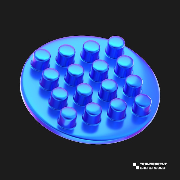 3D ABSTRAKTER LILA METALLOBJEKT-Renderer
