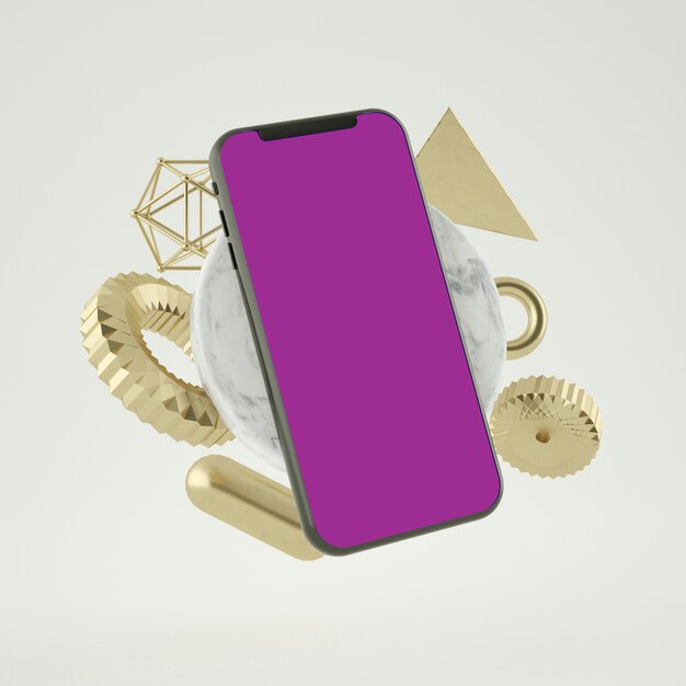 3d abstrato Smartphone maquete renderização em 3d