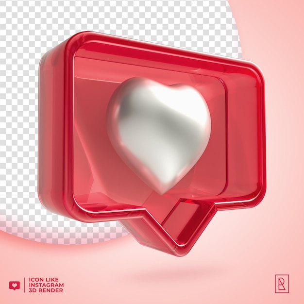 PSD 3d acylic como icono de instagram aislado