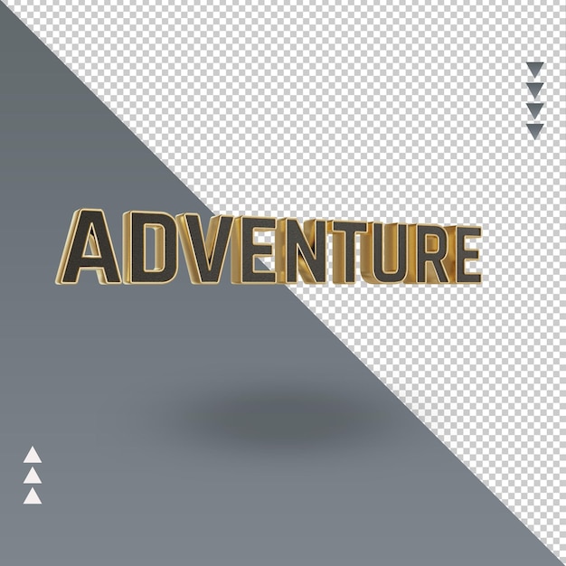 PSD 3d adventure icono de oro negro representación vista izquierda