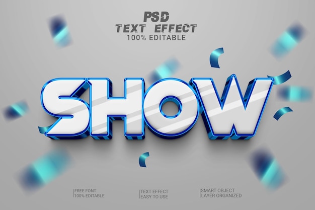 PSD 3d afficher le style d'effet de texte psd modifiable