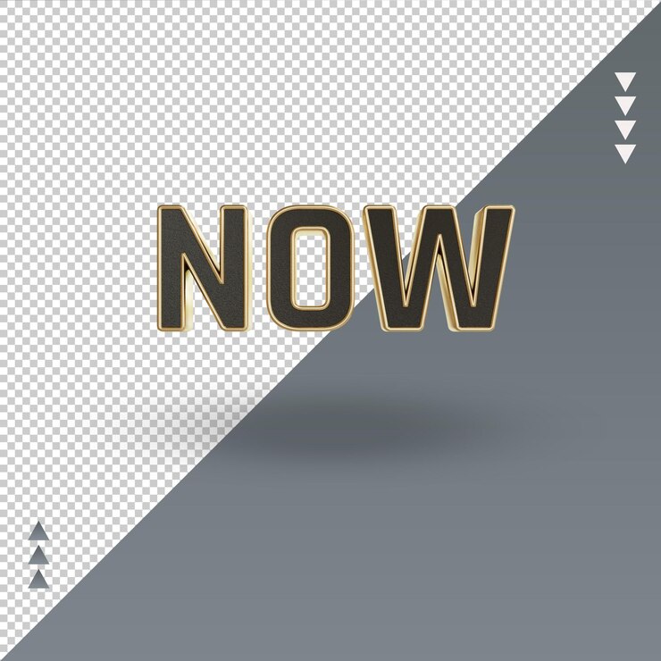 PSD 3d ahora icono de oro negro renderizado vista frontal