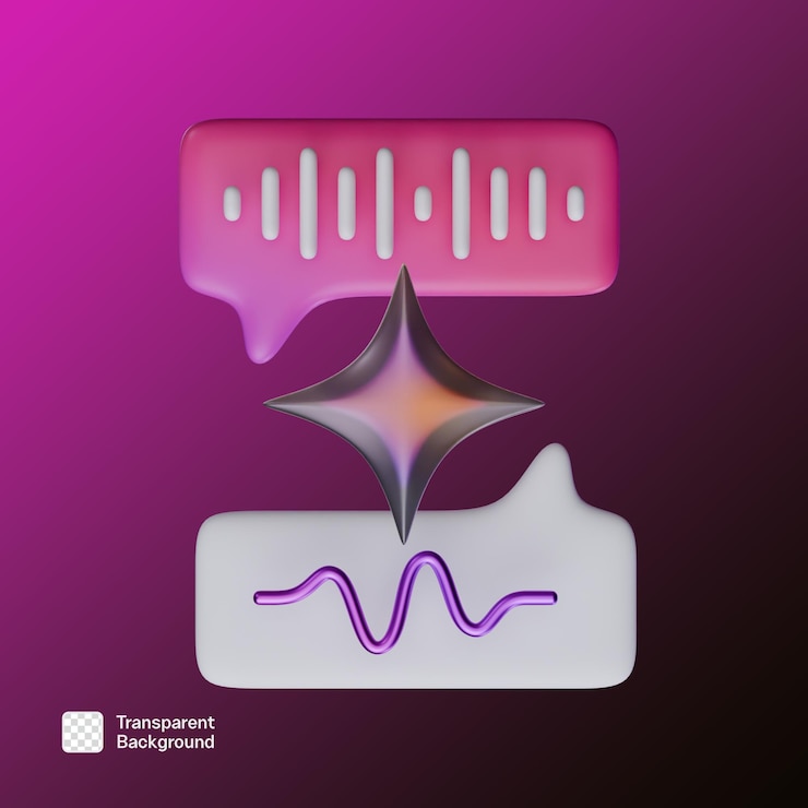 PSD 3d ai icon for virtual assistant app illustration png template