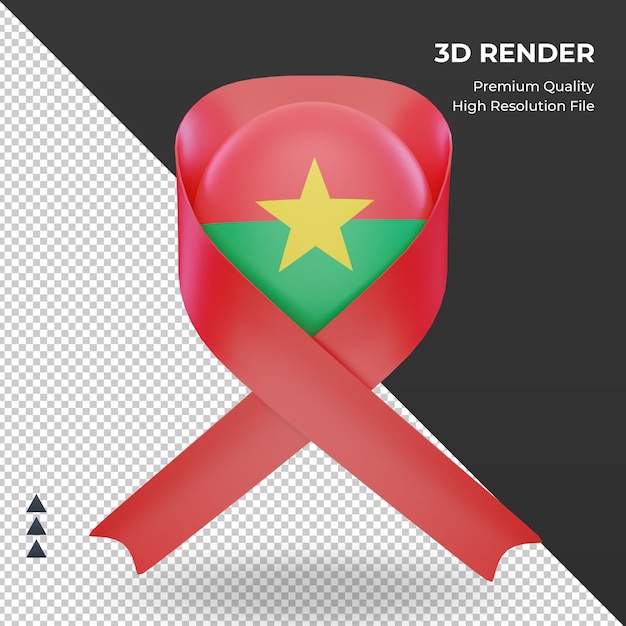 3d aids day burkina faso flagge rendering vorderansicht