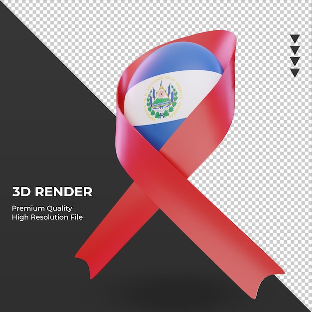 3d aids day el salvador flag render view right