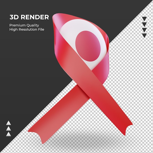 3d aids day japan flag renderizando a vista esquerda