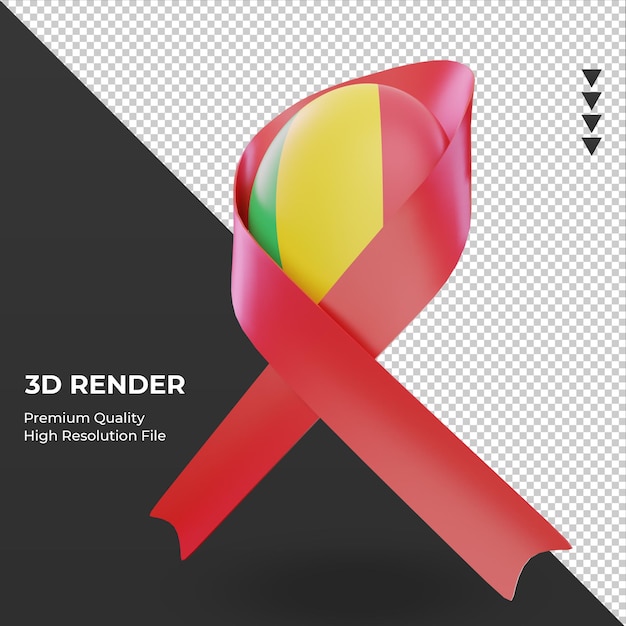 3d aids day mali flag render view right view