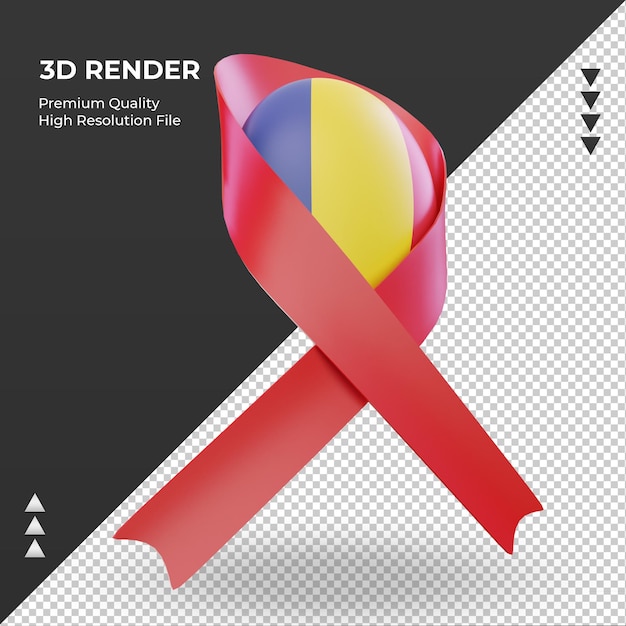 3d aids day rumänien flagge rendering linke ansicht