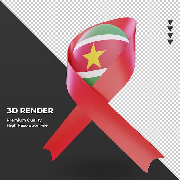 3d aids day suriname flag render view right view