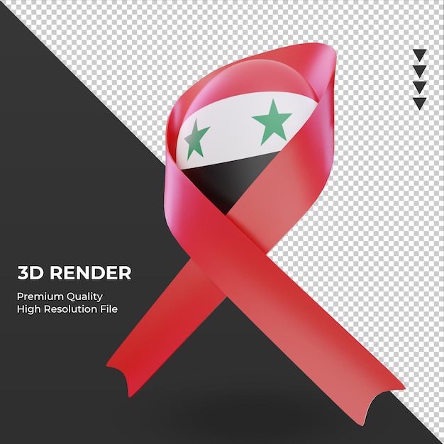 PSD 3d aids day syria flag render view right view