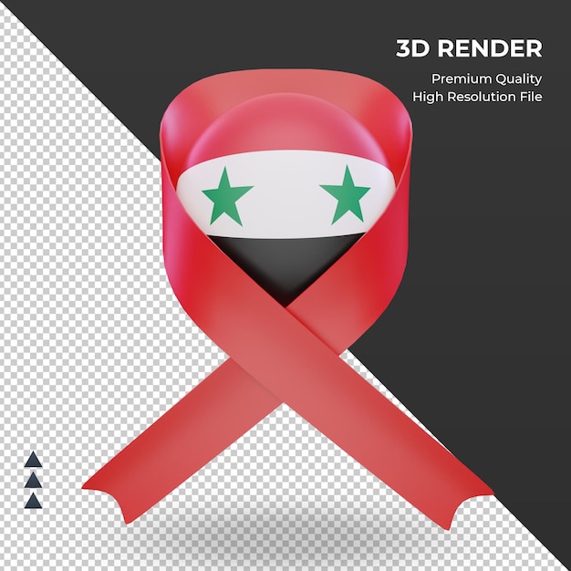 PSD 3d aids day syria flag rendering front view