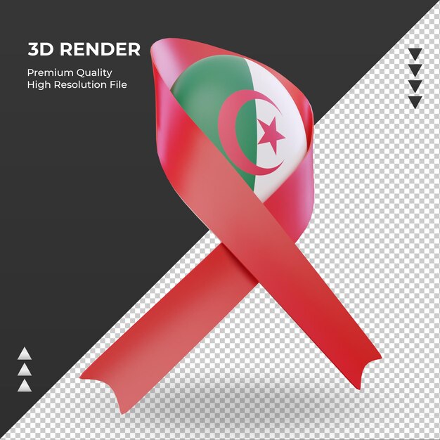 3d-aids-tag algerien flagge rendering linke ansicht