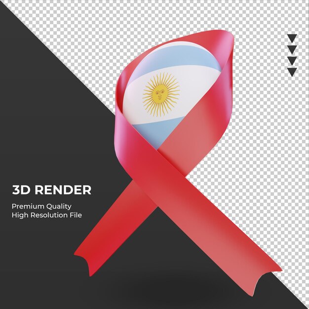 3D-Aids-Tag Argentinien-Flagge, die rechte Ansicht rendert