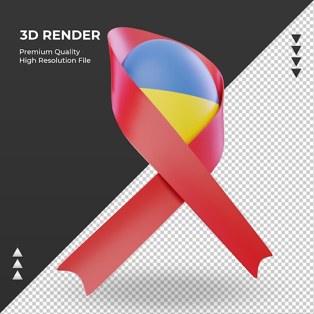 3D-Aids-Tag Ukraine Flagge Rendering linke Ansicht