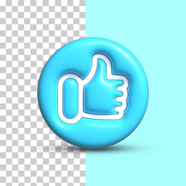 3d aislado como icono de redes sociales en concepto azul