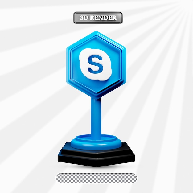 3d aislado icono de skype ilustración de redes sociales