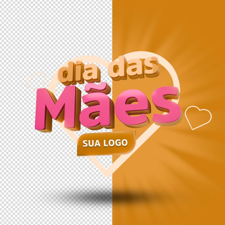 PSD 3d aislado en portugués para la composición del día de la madre psd dia das maes selo dia das maes brasil