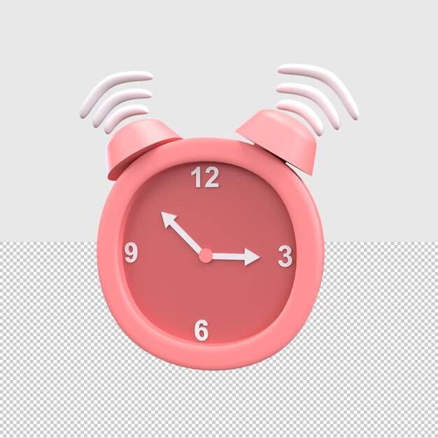 3D Alarm clock Rendered object illustration