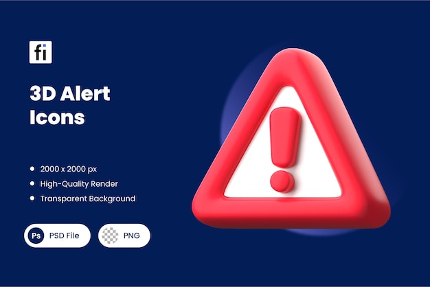3D-Alert-Symbole mit Ausrufezeichen