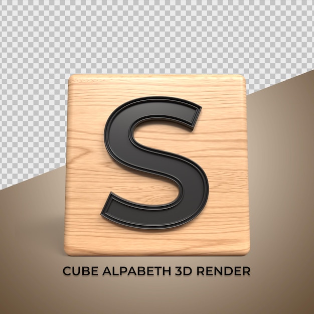 3d alfabeto s cubo madera madera para negocios