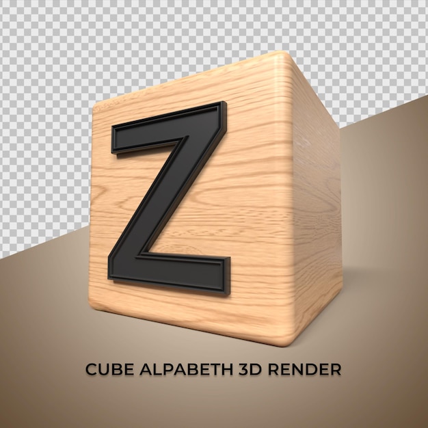 3D alfabeto Z cubo madera madera para negocios