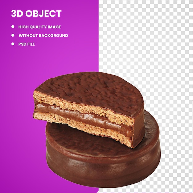 PSD 3d alfajor dulce de leche relleno chocolate blanco cocina argentina