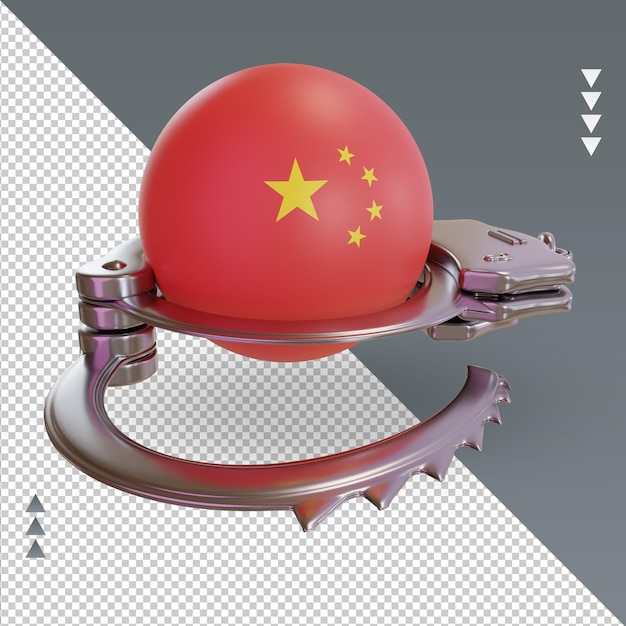 3d algema bandeira da china renderizando a vista esquerda