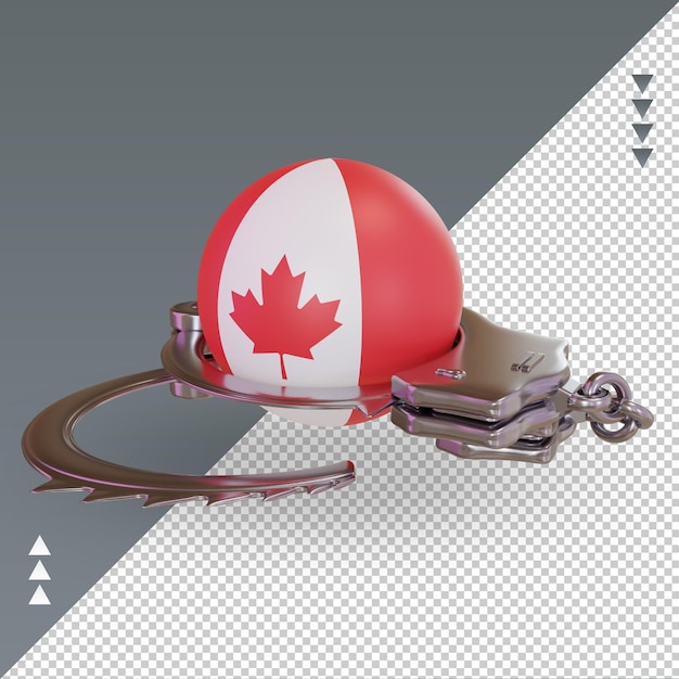 PSD 3d algema bandeira do canadá renderizando a vista direita