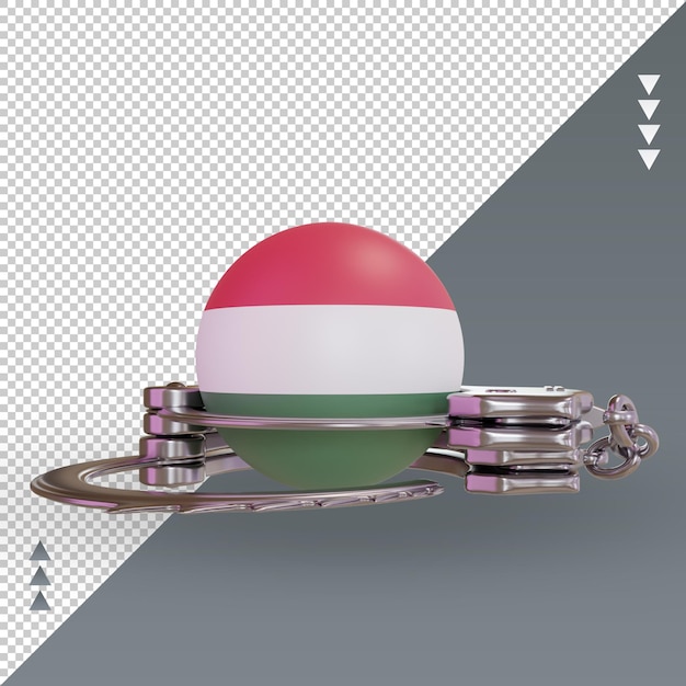 PSD 3d algema bandeira hungria renderização vista frontal