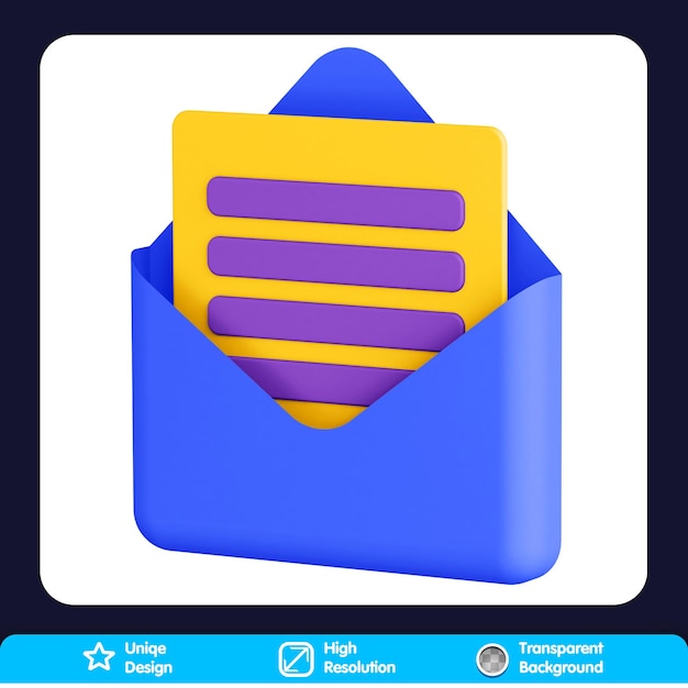 PSD 3d allgemeine symbole e-mail