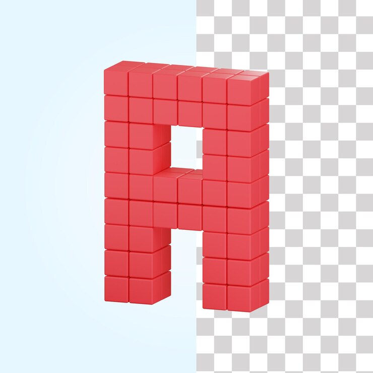 PSD 3d alphabet a illustration