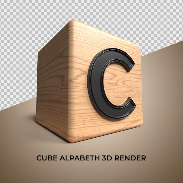 3d Alphabet C Cube En Bois En Bois Pour Les Entreprises