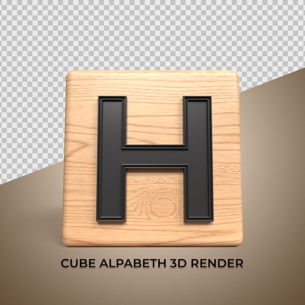 3d-alphabet h-würfelholz aus holz für unternehmen