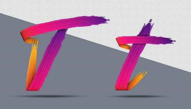 PSD 3d alphabet kalligraphie ölfarbe stil