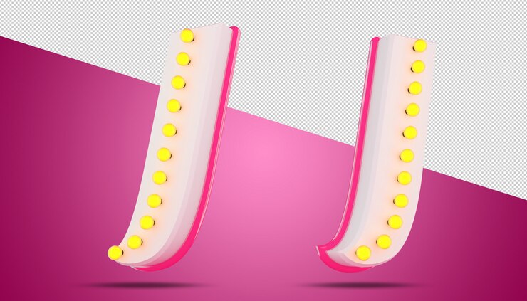 PSD 3d alphabet letter with light bulbs