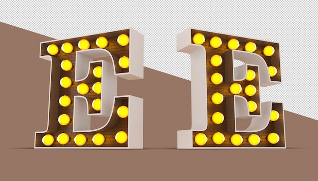 PSD 3d alphabet mit glühbirne