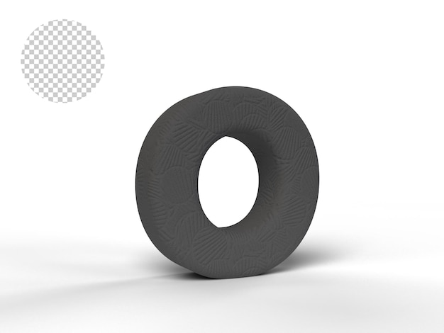 PSD 3d-alphabet mit schwarzer textur - 3d-rendering