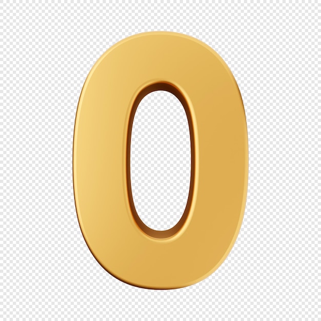 3D-Alphabet-Zahlensymbole Gold-Symbol-Illustration