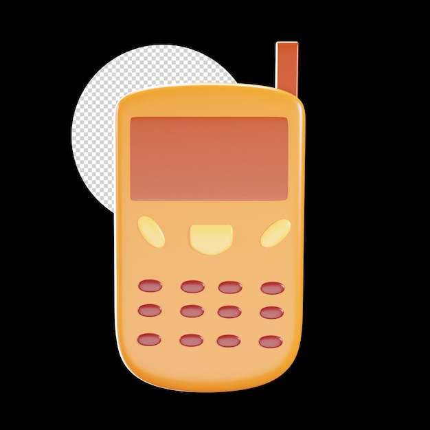 PSD 3d alte antenne telefon orange symbol in orange farbe